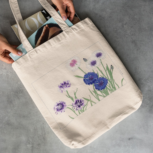 Japanese Cornflower Flowers Tote Bag - Picture 2 of 5